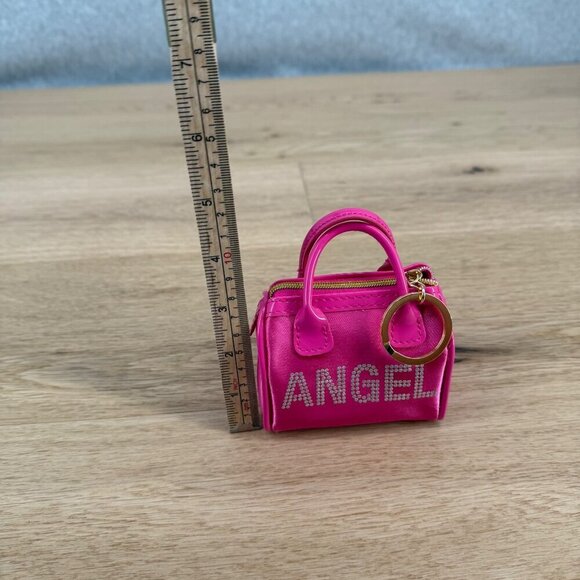 Victorias Secret VTG Angel Mini Coin Purse Keychain Pink Tiny Zipper Close Y2K - Picture 7 of 9